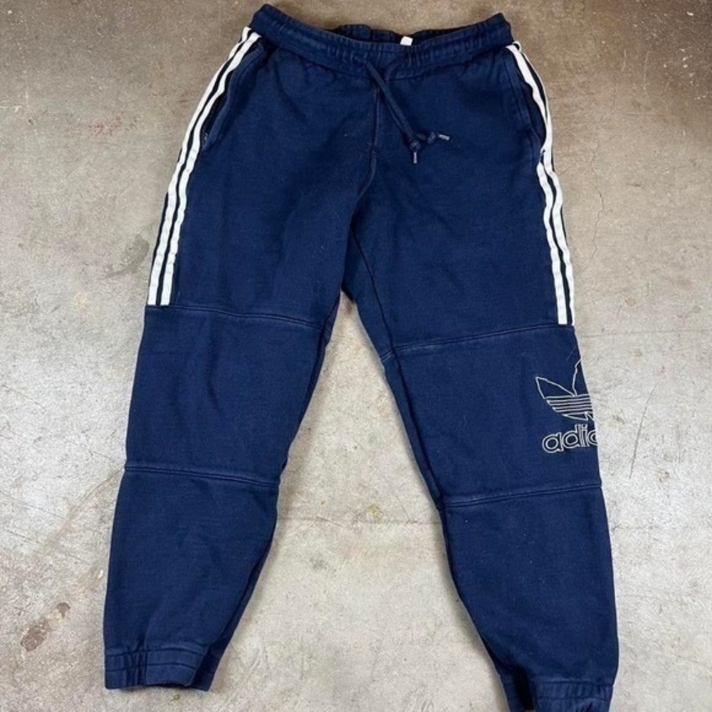 Adidas Originals womens Navy Blue 3-Stripe Trefoil Logo Jogger Sweatpants Size M